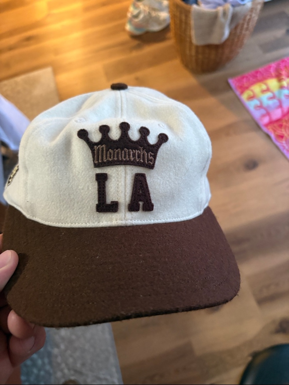 LA Two-Tone Brown & Cream Baseball Cap